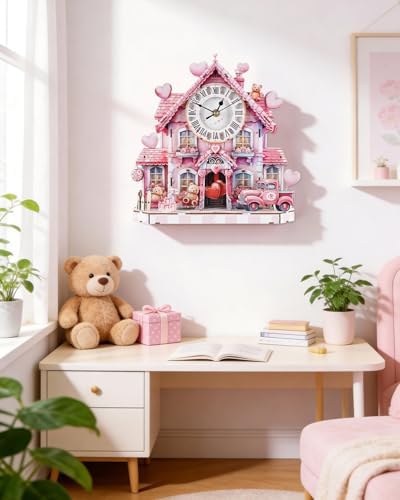 3D Puzzles for Adults-Wooden Romantic House Clock Puzzle DIY Model Kit - Image 4