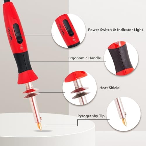 Wood Burning Pen Kit Leather Burner Tool | 26 Letter | 8 Stencil - Image 2