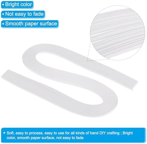 PATIKIL 720pcs Quilling Strips Paper 1/8"(3mm) 21"(54cm) Origami Paper Quilling Strip for Art DIY Hand Craft Christmas, White - Image 3