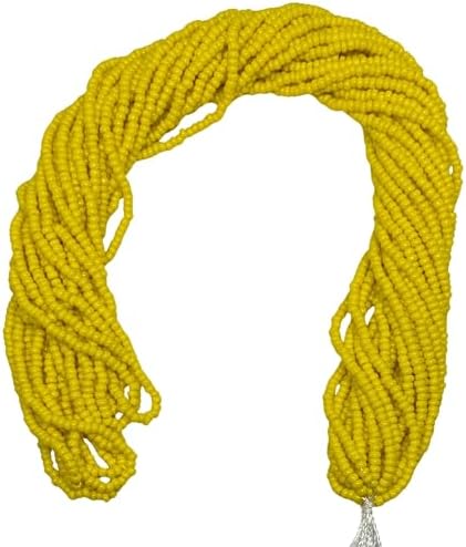 11/0 Glass Seed Beads, 12 String Hanks, Small Craft Beads, 2 mm (Yellow) by Unknown