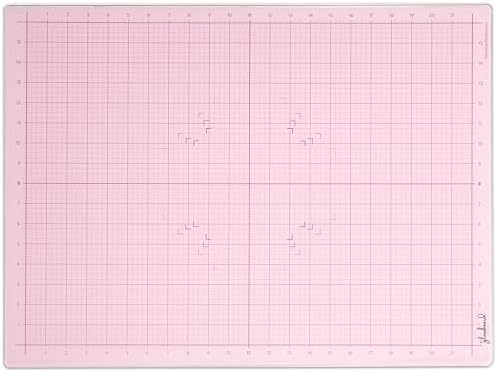 GLASSBOARD STUDIO Glass Craft Mat - Magnetic, Heat & Scratch Resistant - For Crafting, Cutting, Painting, Mixed Media Artwork - Grid Lines, Non-Slip Rubber Feet (Blush 18"L x 24"W) by GlassboardStudio
