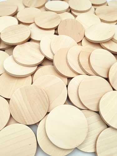 100PCS Natural Wood Slices 2 inch Blank Round Wooden Discs Unfinished Wood Circles Blank Wooden Ornaments for DIY Crafts - Image 2