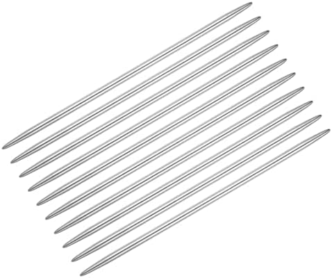 uxcell 10Pcs Knitting Needle 4mm Diameter 5.9 Inches Length Stainless Steel Double Pointed Sweater Stitching Needles for Handmade Projects DIY Knitting by uxcell