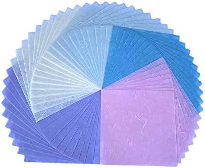 Natural Fiber Mulberry Paper Sheets 6 x 6 Inches, 50 PCS Handmade Craft Paper for Origami, Scrapbooking, Card Making, DIY Decoration, Mixed Media Art (Pastel Color, 6x6 Inch) - Image 2