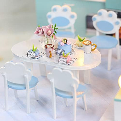 GuDoQi DIY Miniature Dollhouse Kit, Tiny House kit with Furniture, Miniature House Kit 1:24 Scale, Great Gift for Birthday Christmas Day, Beautiful Blue Room - Image 3