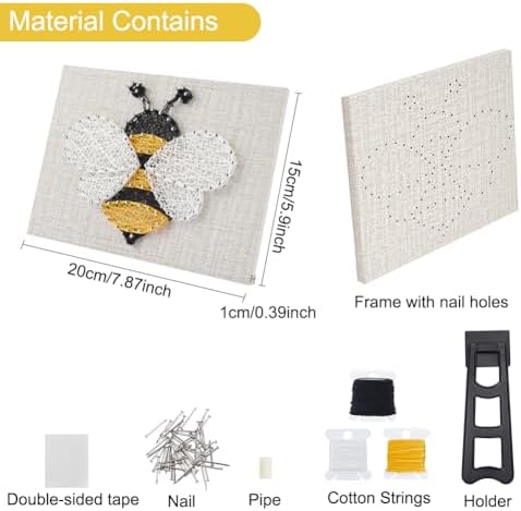WEBEEDY 3D String Art Kit for Adults Beginners, DIY Bee String Craft Kit, Include All Necessary Accessories and Frame, Christmas Mother's Day Home Wall Decorations Unique Women Gift - Image 2