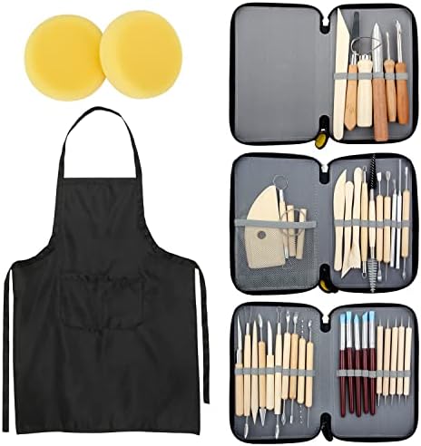 Blisstime 42pcs Pottery Tools, Clay Sculpting Tool Kit Air Dry Clay Tools, Clay Kit for Pottery Wheel, DIY Arts and Crafts by Blisstime