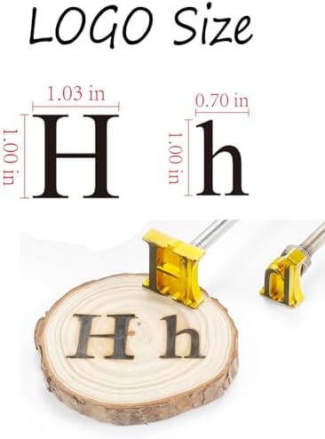 1" Brass Letter H Branding Iron, Upper & Lower Case for Wood, Hats, Steak - Image 2