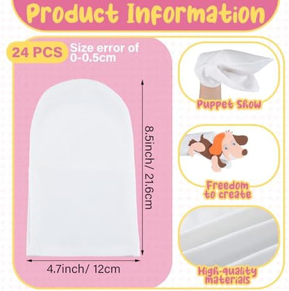 Soulchen 24 Pcs DIY Hand Puppets, Canvas Hand Puppet Making Kit DIY Arts and Crafts Sewing Projects for Fun Home Activities Classes Storytelling Party Favors - Image 2