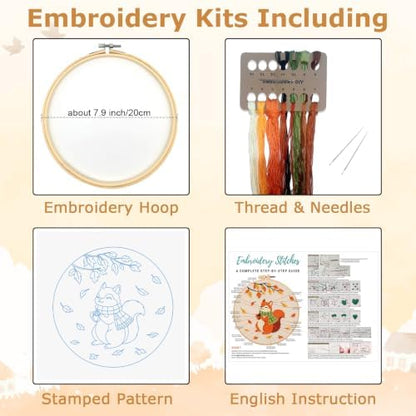 Louise Maelys Autumn Squirrel Embroidery Kit for Beginners Adults - Image 2