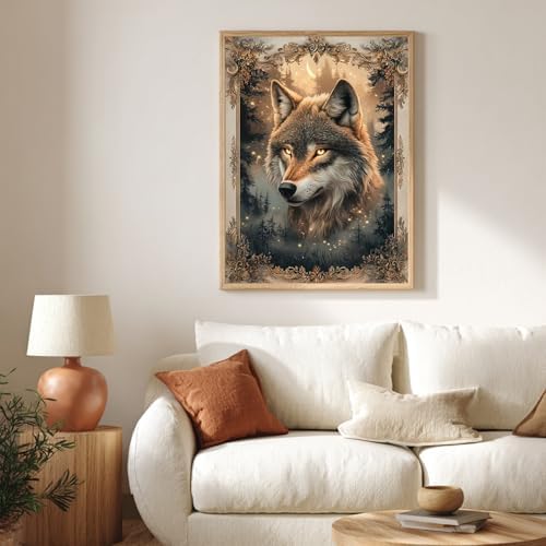 CRZMODE Wolf Paint by Numbers Kit for Adults, Wolf Paint by Numbers for Adults, Acrylic Painting Crafts for Home Decor Gift (16x20inch) - Image 6