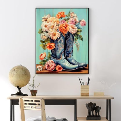 Cowboy Boots Paint by Numbers Kit for Adults Without Frame 16x20 IN - Image 6