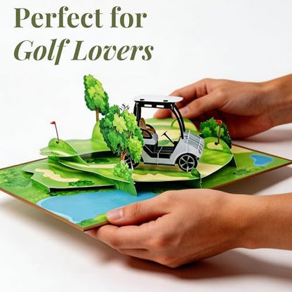 iGifts And Cards Golf Cart Beautiful Journey Retirement 3D Pop-Up Card 6x8 - Image 4
