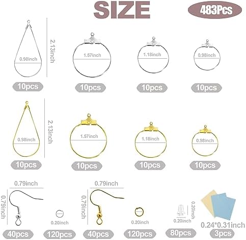 XKCWXY 483Pcs Earring Making Kit with Beading Hoops and Earring Findings - Image 2