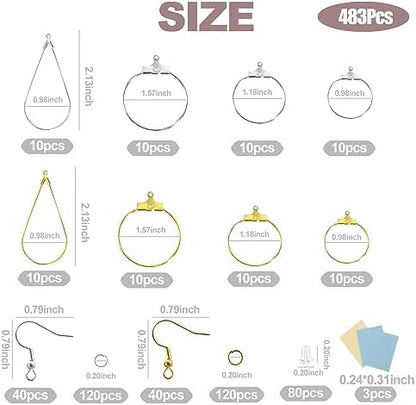 XKCWXY 483Pcs Earring Making Kit with Beading Hoops and Earring Findings - Image 2