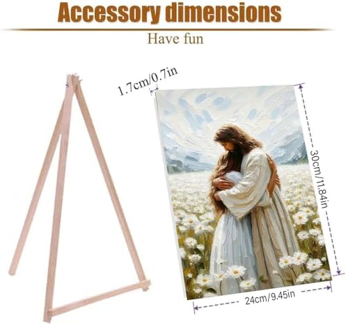 Jesus Paint by Numbers Kit for Adults Framed Canvas, with Wooden Easel - Image 5