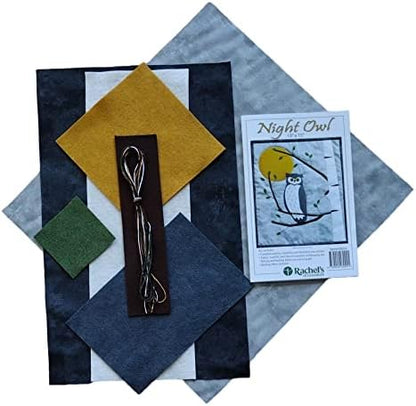 Rachel's Of Greenfield Night Owl Felt Kit, Wall Quilt Hanging, Quilting Kits with Fabric, 13" x 15", Materials and Instructions Included - Image 6