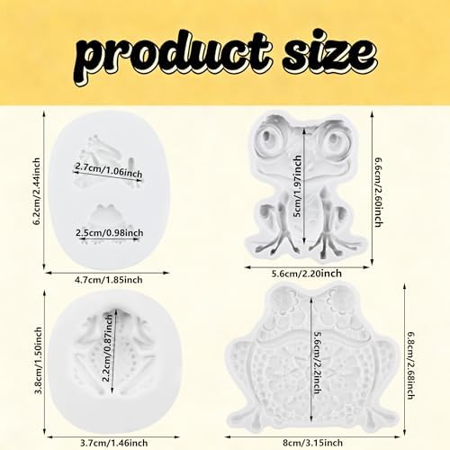 Frog Silicone Molds Frog Toad Polymer Clay Mold Set of 4 - Image 2