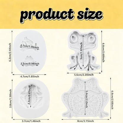 Frog Silicone Molds Frog Toad Polymer Clay Mold Set of 4 - Image 2