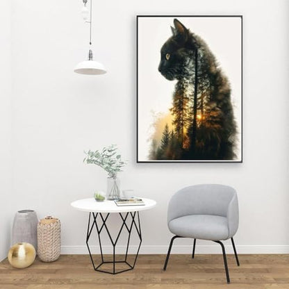 Clendo Forest Cat Paint by Numbers for Adults, Painting by Numbers Kit on Canvas for Beginners, Adults' Paint-by-Number Kits Oil Painting Kits for Gift Home Wall Decor 16x20 Inch - Image 6
