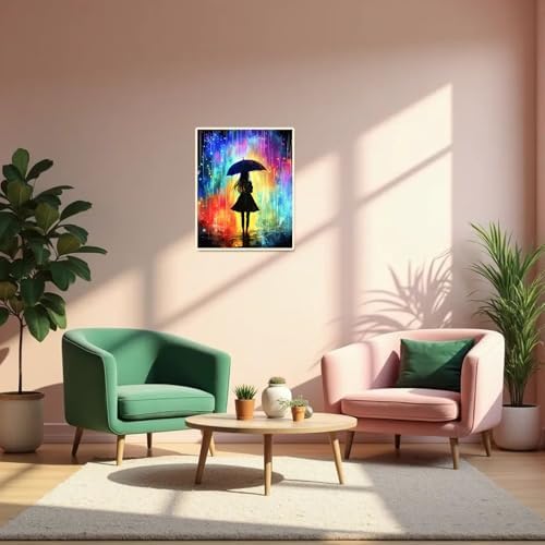 obterie Rain Paint by Numbers Kit for Adults Beginner Girl Oil Painting Kit Adult Paint by Number Kits on Canvas DIY Painting for Beginners Art by Numbers for Gifts Home Wall Decor 16x20 Inch - Image 5