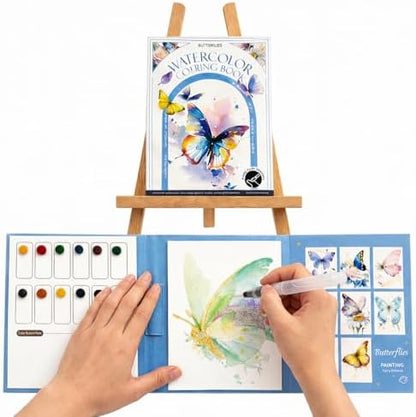 2026 Breathly Stress Relief Watercolor Books Painting Kit, All-in-One DIY Watercolor Art Kit, Paint-with-Water Portable Painting Art Book with 12-Color Pigment Dot Card & Water Brush Pen, Tri-Fold Pocket Painting Set, Relaxing Creative Kit for Beginner... by Unknown