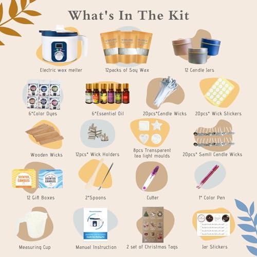 DIY Scented Candle Making Kit for Adults with Digital Wax Melting Pot - Image 2