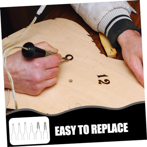 TEHAUX 3 Sets Pyrography Tool Wood Burning Machine Tip Pyrography Wire Tip Ergonomic Design for Comfortable Grip - Image 5