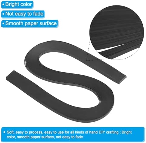 PATIKIL 720pcs Quilling Strips Paper 3/16"(5mm) 21"(54cm) Origami Paper Quilling Strip for Art DIY Hand Craft Christmas, Black - Image 3