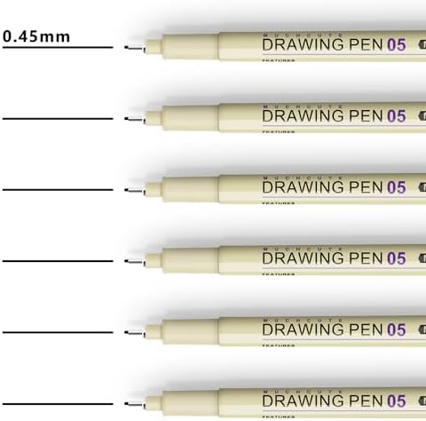 Muchcute 05 Fine Point Writing Pens: 6 Black 0.45mm Smooth No Bleed Bible - Image 3