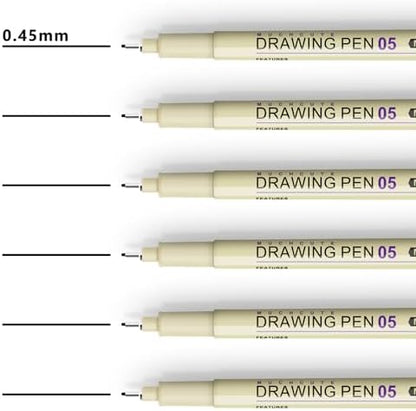 Muchcute 05 Fine Point Writing Pens: 6 Black 0.45mm Smooth No Bleed Bible - Image 3