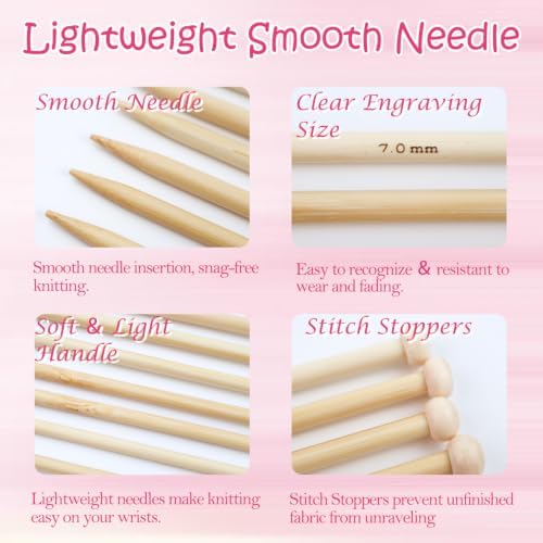 Lewhoo Knitting kit for Beginners, Complete Knitting kit for Adult with Bag - Image 3