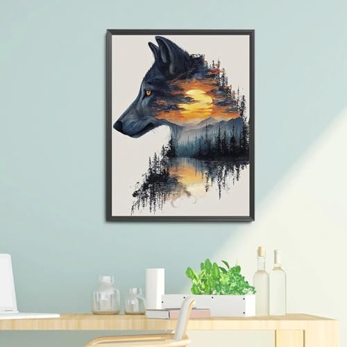 NZNANCHU Paint by Number for Adult,DIY Animal Painting Kits for Adults,Color by Numbers,Wolf Paint by Number Canvas Crafts Watercolor for Beginners Hoom Decor (Wolf) - Image 6