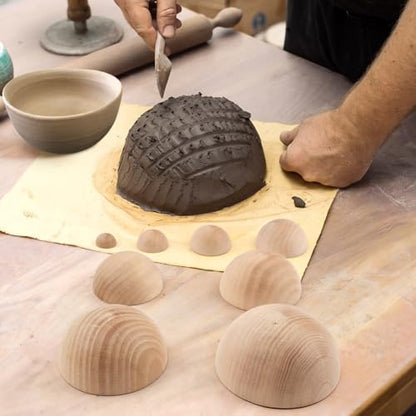 8Pcs Wooden Pottery Molds Set, 8 Sizes Bowl Press Tools for Clay - Image 5