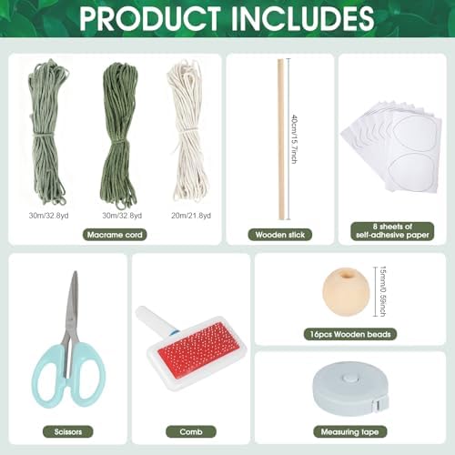 DIY Macrame Leaf Wall Hanging Beginners Macrame Kit, Includes Detailed Step-by-Step Instructions, Boho Macrame Leaf Tapestry Kit Wall Hanging, Handmade Enthusiast Gift for Home Living Room Bedroom - Image 2