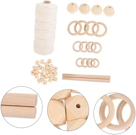Vaguelly DIY Macrame Kit Cotton Cord and Wood Beads 1 Set for Beginners Handmade Tapestry Craft Supplies for Home Decor - Image 5