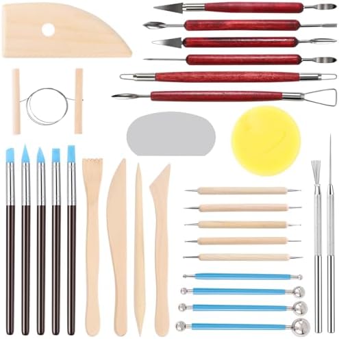 Tovotum Clay Sculpting Tools Kit 30PCS Ceramic Pottery Carving Tools Set by Tovotum