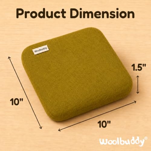 Woolbuddy Needle Felting Mat 10 x 10 x 1.5 Inch (Olive), Pure Wool Felt Pad - Image 3