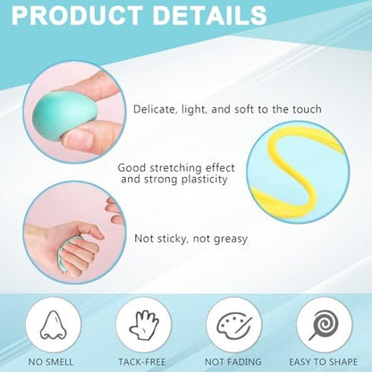 Adult Air Dry Clay Set 48 Colors with 12 Sculpting Tools Soft Lightweight Non Sticky Safe Modeling Clay for DIY Crafts Creative Art Projects and Handmade Activities No Bake Air Drying Clay Kit - Image 3