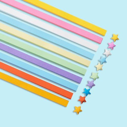 Origami Paper Stars, Colorful Handcraft Origami Lucky Star Paper DIY Paper Arts Creativity Hand Art Crafts (10-color mix (1350) sheets) - Image 2