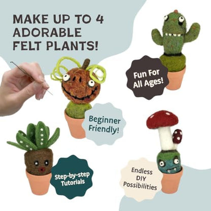 Woolbuddy Needle Felting Kit Starter Set (Cactus & Succulent) for Adults - Image 5