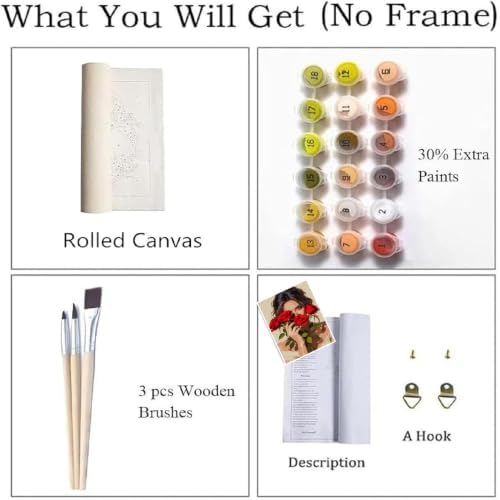 ZRIZQ Paint by Numbers Kit for Adults Beginner,Flowers Woman,16x20 - Image 4