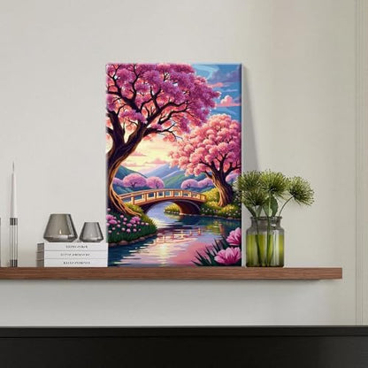 JOOZ 5D Landscape Paint by Numbers Kit for Adults with Frame, 8x12 Inch - Image 3