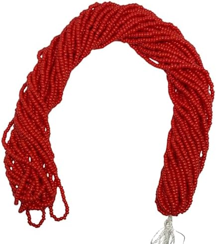 11/0 Glass Seed Beads, 12 String Hanks, Small Craft Beads, 2 mm (Dark Red) by Unknown