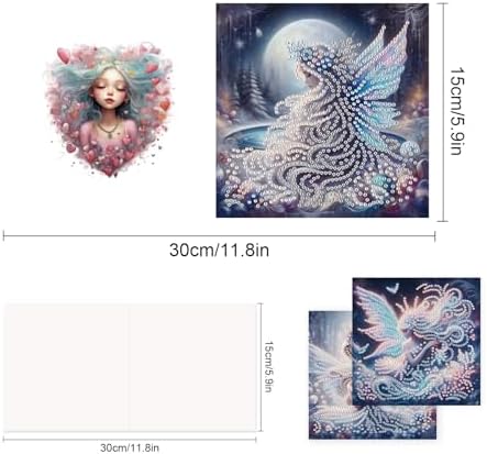 TDFERAN Diamond Painting Fairy Card 6 Set Butterfly Wings Crystal Art Puzzle Butterfly Fairy Card Cold Colors Handmade Invitations Friendship Anniversary Bestie Cards Thank You Cards Wedding Party - Image 2