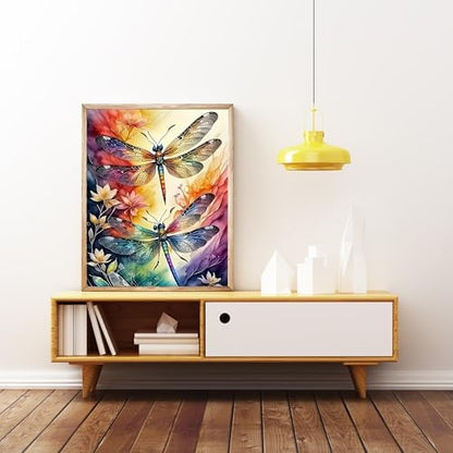 5DDIYART Dragonfly Paint by Numbers for Adults Beginner, Paint by Number Kits on Canvas, Paint by Easy Acrylic Oil Painting Home Wall Decor 12x16inch - Image 4