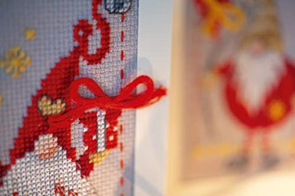 Vervaco Counted Cross Stitch Greeting Card Kit 4.2"X6" 3/Pk-Christmas Gnomes on Aida (14 Count) -V0185078 - Image 6