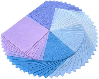Natural Fiber Mulberry Paper Sheets 6 x 6 Inches, 50 PCS Handmade Craft Paper for Origami, Scrapbooking, Card Making, DIY Decoration, Mixed Media Art (Pastel Color, 6x6 Inch) - Image 5