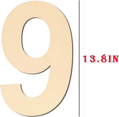15 Inch Large Wooden Numbers 9, Blank Wood Number 9, Big Unfinished Wooden Numbers for DIY Craft,Large Wooden Number Signs, Large Wood Numbers for Birthday Wedding Party Decorations