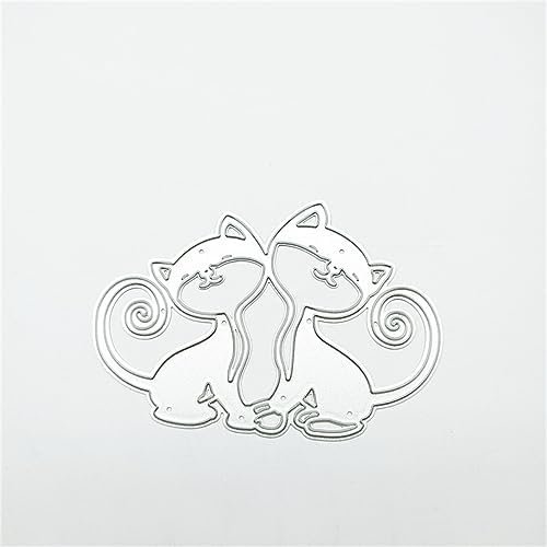 Scrapbooking Die-Cuts, Christmas Metal Cutting Dies for Card Making, Paper Craft Punch Template, Background Embossing Stencils, DIY Album Décor (2 Pcs Animal Cat-8.7X6.1cm) - Image 6